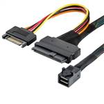 CAB-8643-8639 | Internal HD Mini SAS SFF-8643 to U.2 SFF-8639 NVMe SSD Cable with 15P SATA Power