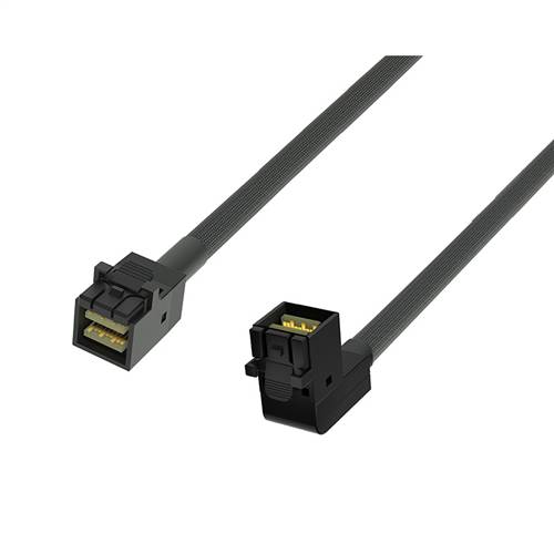 CAB-8643-8643RA | Internal HD Mini SAS SFF-8643 to HD Mini SAS SFF-8643 Cable, Straight to Right Angle