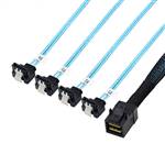 CAB-8643i4-4RASATA Internal HD Mini SAS SFF-8643 4i to 4 Right Angle SATA 7P Cable