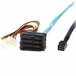 Internal HD Mini SAS SFF-8643 4i to 4 SFF-8482 with 4-Pin Power Cable