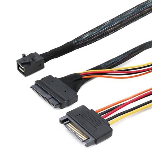 CAB-8643i4-8639P15 Internal HD Mini SAS SFF-8643 4i to U.2 SFF-8639 with 15P Power Cable