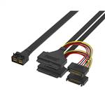 Internal HD Mini SAS SFF-8643 8i to 2 U.2 SFF-8639 with 15P Power Cable