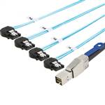 CAB-8644-4LBSATA External HD Mini SAS SFF-8644 to 4 Left Bend SATA 7P Cable