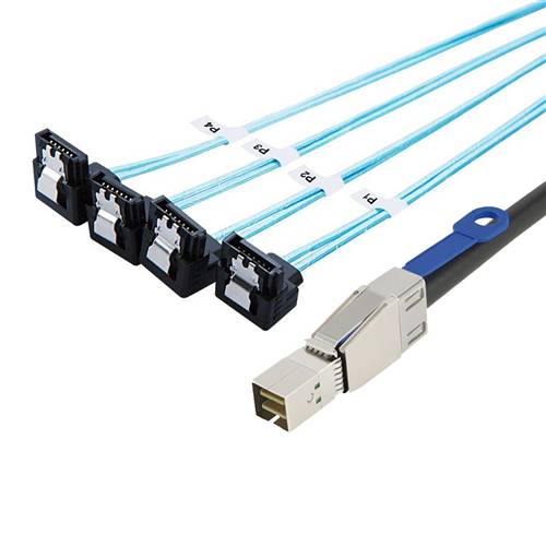 CAB-8644-4RASATA External HD Mini SAS SFF-8644 to 4 Right Angle SATA 7P Cable