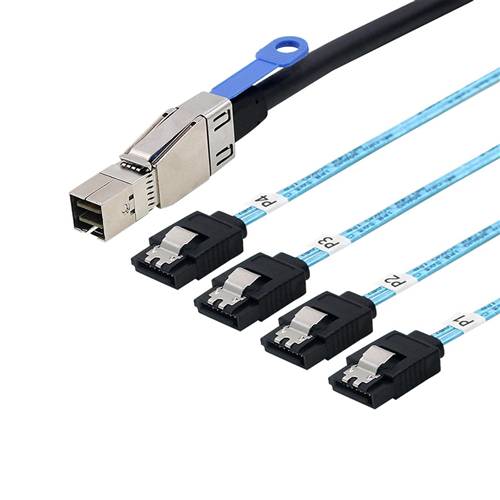 CAB-8644-4SATA External HD Mini SAS SFF-8644 to 4 Straight SATA 7P Cable