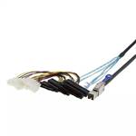 External HD Mini SAS SFF-8644 to 4 SAS SFF-8482 29P with 4-Pin Power Cable