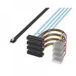 CAB-8654-4x8482 | SlimSAS SFF-8654 4i to 4x SAS SFF-8482 with 4Pin Power Cable