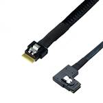CAB-8654-8087LE | SlimSAS SFF-8654 4i to Left Exit Mini SAS SFF-8087 Cable