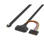 CAB-8654-8639 | SlimSAS SFF-8654 4i to U.2 SFF-8639 NVMe SSD Cable with 15P SATA Power