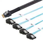 CAB-8654i4-4LBSATA SlimSAS SFF-8654 4i to 4 Left Bend SATA 7P Cable