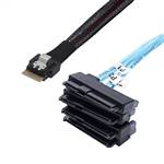 SlimSAS SFF-8654 4i to 4 SFF-8482 All-in-one Cable