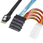 SlimSAS SFF-8654 4i to 4 SFF-8482 with 4-Pin Power Cable
