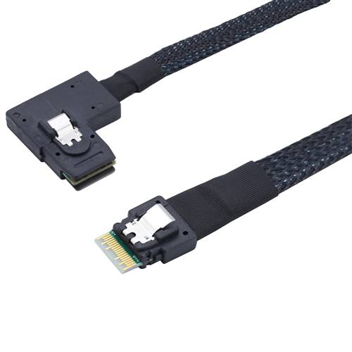 CAB-8654i4-RB8087 SlimSAS SFF-8654 4i to Right Bend Internal Mini SAS SFF-8087 36P Cable