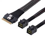 SlimSAS SFF-8654 8i to 2 Internal HD Mini SAS SFF-8643 4x 36P Cable