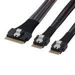 CAB-8654i8-2x8654i4 | SlimSAS SFF-8654 8i to 2x SlimSAS SFF-8654 4i Cable