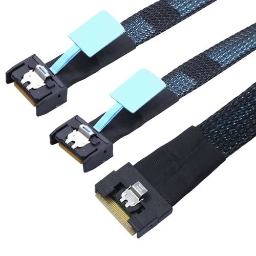 CAB-8654i8-2xMCIOi4 | SlimSAS SFF-8654 8i to 2x MCIO x4 (SFF-TA-1016) 38P Cable