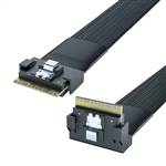 CAB-8654i8-8654i8RA | SlimSAS SFF-8654 8i to SlimSAS SFF-8654 8i SAS 4.0 Cable, Straight to Right Angle