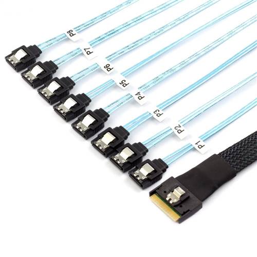 CAB-8654i8-8xSATA | SlimSAS SFF-8654 8i to 8x 7Pin SATA Breakout Cable