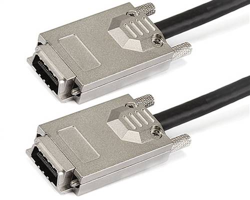 External SAS Cable, CX4 SFF-8470 to CX4 SFF-8470, Thumbscrew to Thumbscrew, 0.5 meter