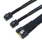 Fully Enclosed SlimSAS SFF-8654 8i to 2 Internal HD Mini SAS SFF-8643 4x 36P Cable
