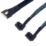 Fully Enclosed SlimSAS SFF-8654 8i to 2 Right Bend Internal HD Mini SAS SFF-8643 4x 36P Cable