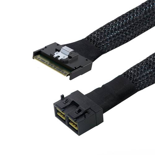 CAB-FE8654i8-8643i8 Fully Enclosed SlimSAS SFF-8654 8i to Internal HD Mini SAS SFF-8643 8x 72P Cable