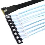 Fully Enclosed SlimSAS SFF-8654 8i to 8 Left Bend SATA 7P Cable