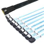 Fully Enclosed SlimSAS SFF-8654 8i to 8 Right Bend SATA 7P Cable