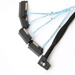 Left Bend Internal Mini SAS SFF-8087 36P to Four SFF-8482 All-in-one Cable