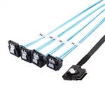 Left Bend Internal Mini SAS SFF-8087 36P to Four Right Angle SATA 7P Cable