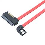 CAB-LBSATA-8482-R Left Bend SATA 7Pin to SAS SFF-8482 29P & 15P All-in-one Red Cable