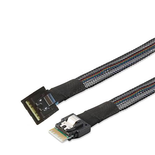 CAB-LP8654x4-8654x4 Low Profile SlimSAS SFF-8654 4x 38P to SlimSAS SFF-8654 4x 38P Cable, Straight to Straight