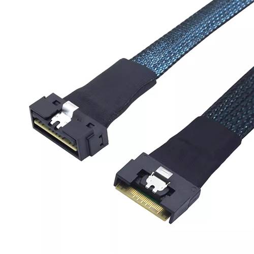 CAB-LP8654x8-8654x8 Low Profile SlimSAS SFF-8654 8x 74P to SlimSAS SFF-8654 8x 74P Cable, Straight to Straight