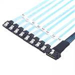 CAB-LP8654x8-8xSATA Low Profile SlimSAS SFF-8654 8x 74P to 8 Straight SATA 7P Cable