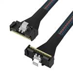 CAB-LP8654x8-RALP8654x8 Low Profile SlimSAS SFF-8654 8x 74P to Low Profile SlimSAS SFF-8654 8x 74P Cable, Straight to Right Angle