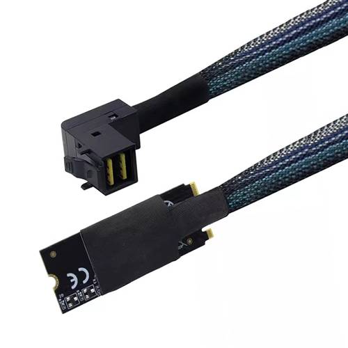 CAB-M2M8643-RA8643 M.2 M-key SFF-8643 Contact to Right Angle Internal HD Mini SAS SFF-8643 4i Cable