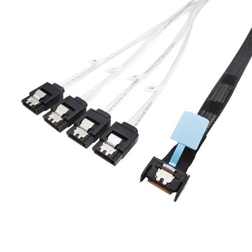 CAB-MCIOi4-4xSATA | MCIO x4 (SFF-TA-1016) 38P to 4x 7P SATA Breakout Cable