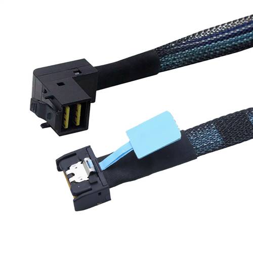 CAB-MCIOi4-8643RA | MCIO x4 (SFF-TA-1016) 38P to Right Angel Internal HD Mini SAS SFF-8643 Cable