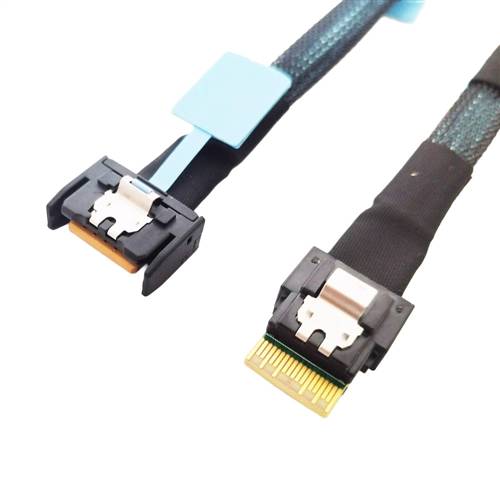 CAB-MCIOi4-8654i4 | MCIO x4 (SFF-TA-1016) 38P to SlimSAS 4i SFF-8654 Cable