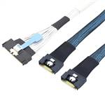 CAB-MCIOx16-2x8654x8 MCIO 16x 124P to 2 SlimSAS SFF-8654 8x 74P Cable, Straight to Straight