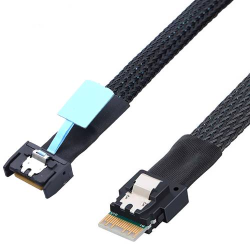 CAB-MCIOx4-8654x4 MCIO 4x 38P to SlimSAS SFF-8654 4x 38P Cable, Straight to Straight