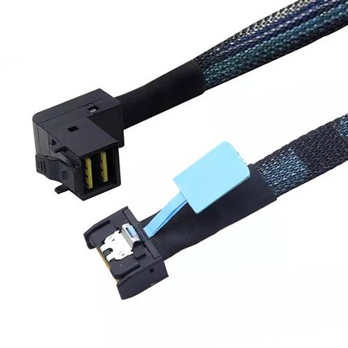 CAB-MCIOx4-RA8643x4 MCIO 4x 38P to Right Angle Internal HD Mini SAS SFF-8643 4x 36P Cable