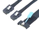 MCIO 8x 74P To Two Internal Mini SAS SFF-8087 36P Cable, Straight to Straight