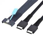 CAB-MCIOx8-2x8611x4 MCIO 8x 74P to 2 OCulink SFF-8611 4x Cable, Straight to Straight