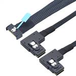 CAB-MCIOx8-2xLB8087 MCIO 8x 74P To Two Left Bend Internal Mini SAS SFF-8087 36P Cable