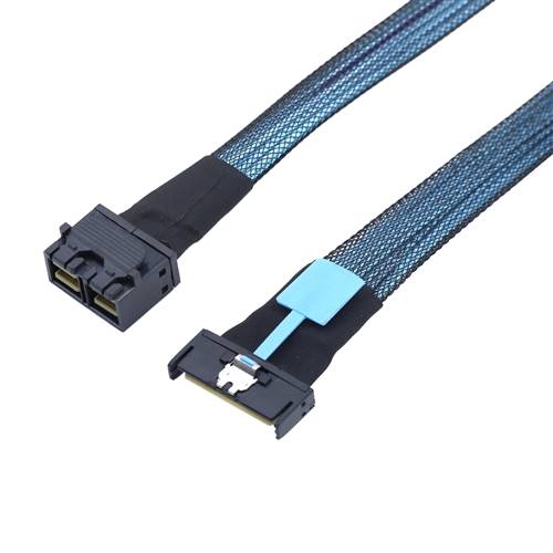 CAB-MCIOx8-8643x8 MCIO 8x 74P to Internal HD Mini SAS SFF-8643 8x 72P Cable, Straight to Straight