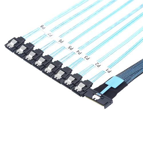 CAB-MCIOx8-8xSATA MCIO 8x 74P to 8 Straight SATA 7P Cable