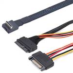 Right Angle OCulink SFF-8611 4i to U.2 SFF-8639 with 15P Power Cable