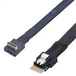 CAB-RA8611i4-8654i4 Right Angle OCulink SFF-8611 4i to SlimSAS SFF-8654 4i Cable