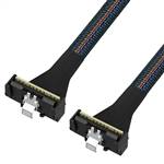 Low Profile SlimSAS SFF-8654 8x 74P to Low Profile SlimSAS SFF-8654 8x 74P Cable, Right Angle to Right Angle